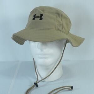 Under Armour Vented Bucket Cap Hat Khaki Beige Tan One Size Fits All OSFA Golf